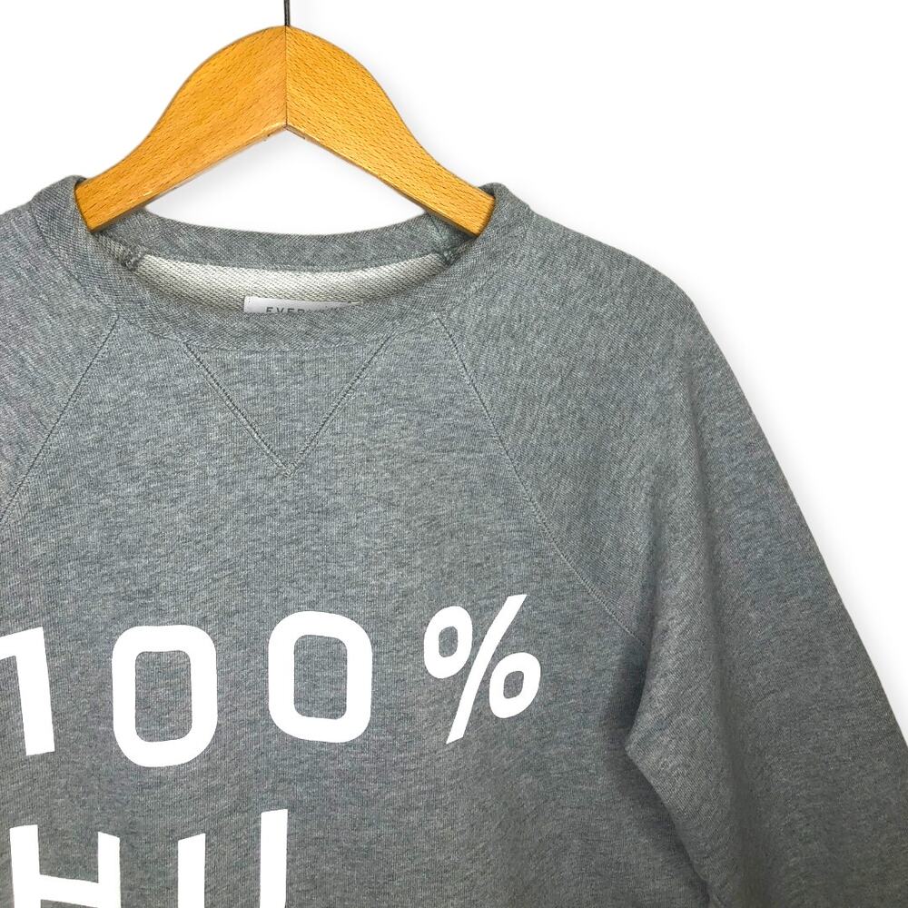 Everlane Mens The 100% Human Typography Sweatshirt Size S Heathered Grey Gray - Picture 9 of 11